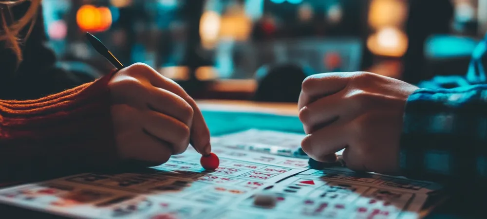 a person playing bingo