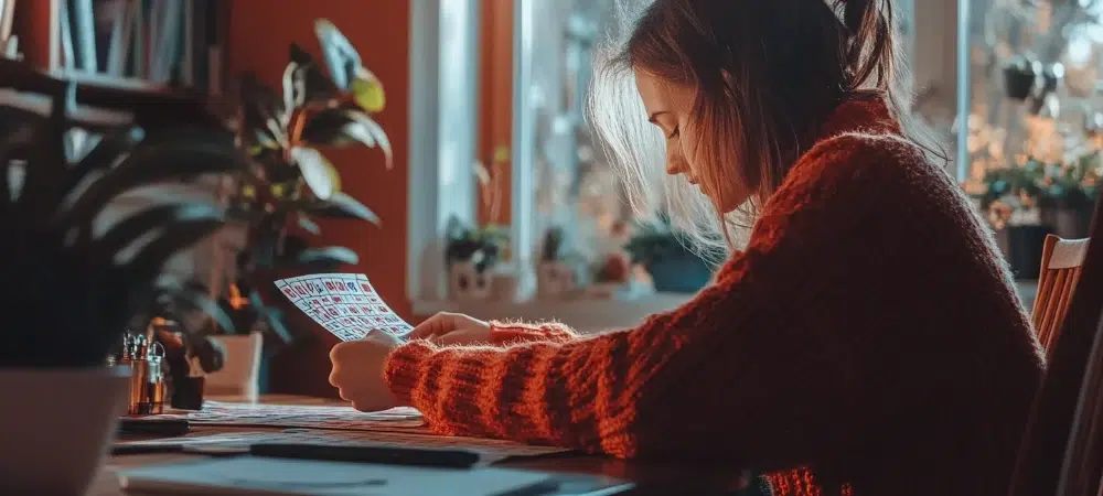 person playing bingo