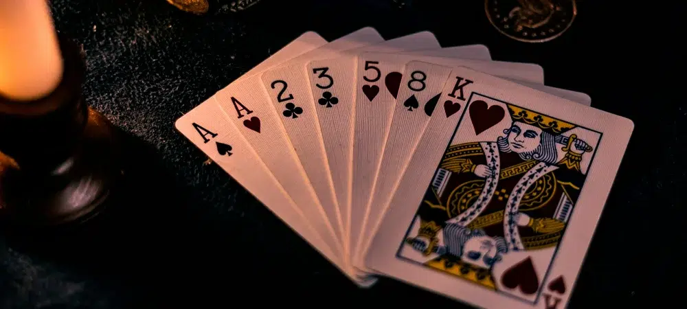 playing cards laid out on the table