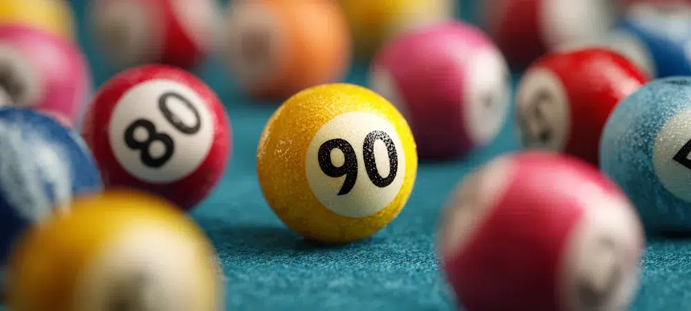 bingo balls laid out on the table