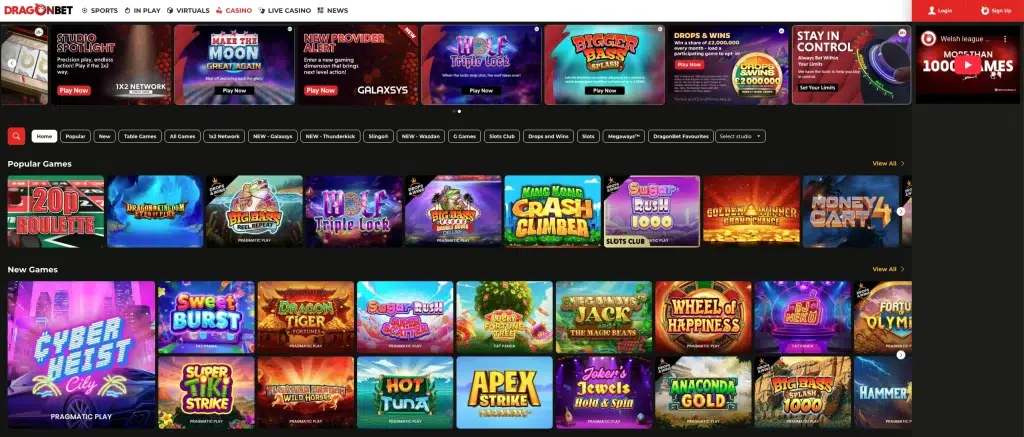 Dragonbet Casino Screen