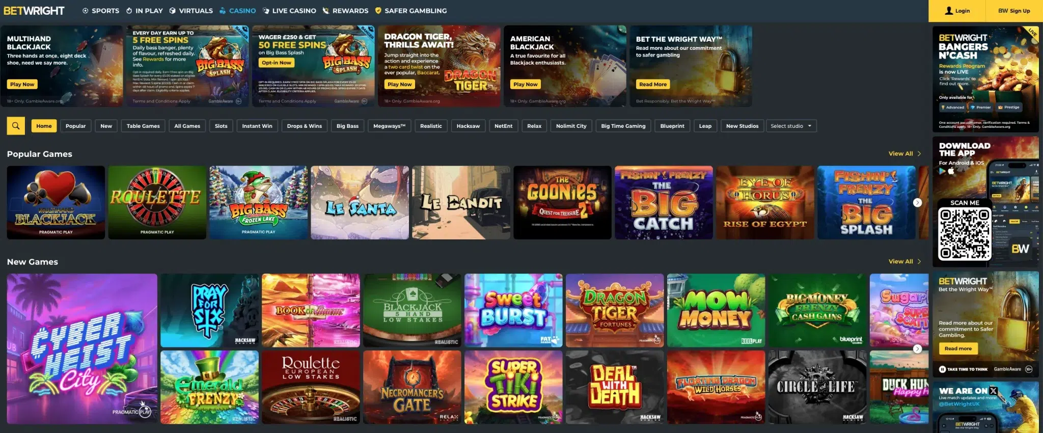 BetWright Casino Screen