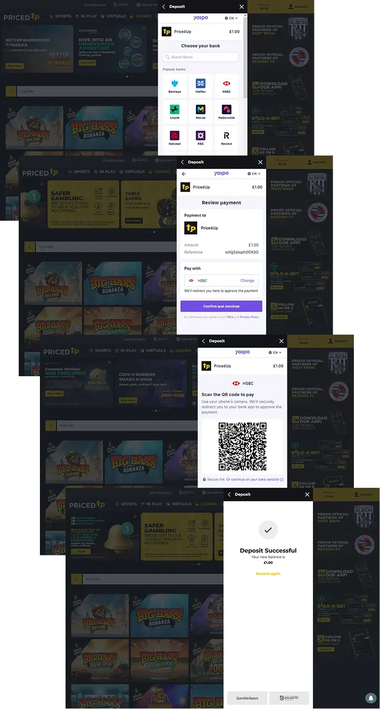PricedUp deposit screenshot